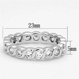 3W462 - Rhodium Brass Ring with AAA Grade CZ in Clear - Alamode - Flyclothing LLC