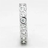 3W462 - Rhodium Brass Ring with AAA Grade CZ in Clear - Alamode - Flyclothing LLC