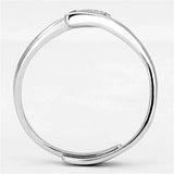 3W464 - Rhodium Brass Ring with AAA Grade CZ in Clear - Alamode - Flyclothing LLC
