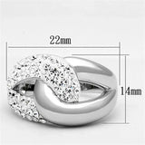 3W466 - Rhodium Brass Ring with Top Grade Crystal in Clear - Alamode - Flyclothing LLC