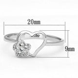 3W472 - Rhodium Brass Ring with AAA Grade CZ in Clear - Alamode - Flyclothing LLC