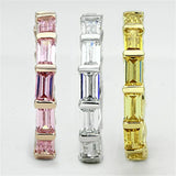 3W473 - Tricolor Brass Ring with AAA Grade CZ in Multi Color - Alamode - Flyclothing LLC
