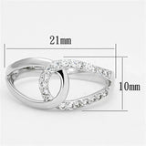 3W474 - Rhodium Brass Ring with AAA Grade CZ in Clear - Alamode - Flyclothing LLC
