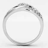 3W474 - Rhodium Brass Ring with AAA Grade CZ in Clear - Alamode - Flyclothing LLC