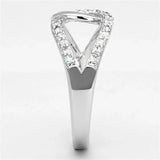3W474 - Rhodium Brass Ring with AAA Grade CZ in Clear - Alamode - Flyclothing LLC