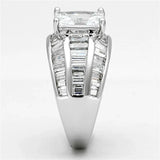 3W475 - Rhodium Brass Ring with AAA Grade CZ in Clear - Alamode - Flyclothing LLC