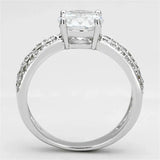 3W478 - Rhodium Brass Ring with AAA Grade CZ in Clear - Alamode - Flyclothing LLC