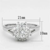 3W479 - Rhodium Brass Ring with AAA Grade CZ in Clear - Alamode - Flyclothing LLC