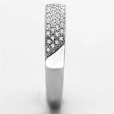 3W482 - Rhodium Brass Ring with AAA Grade CZ in Clear - Alamode - Flyclothing LLC