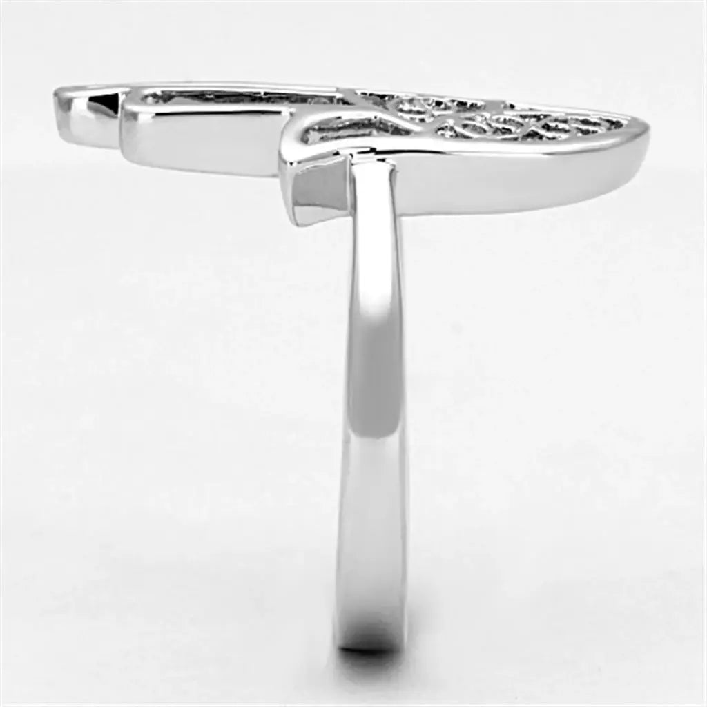 3W486 - Rhodium Brass Ring with No Stone - Alamode - Flyclothing LLC