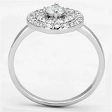3W493 - Rhodium Brass Ring with AAA Grade CZ in Clear - Alamode - Flyclothing LLC