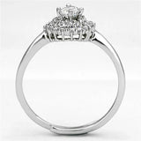 3W501 - Rhodium Brass Ring with AAA Grade CZ in Clear - Alamode - Flyclothing LLC