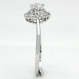 3W501 - Rhodium Brass Ring with AAA Grade CZ in Clear - Alamode - Flyclothing LLC