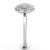 3W502 - Rhodium Brass Ring with AAA Grade CZ  in Clear