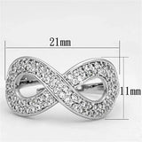 3W503 - Rhodium Brass Ring with AAA Grade CZ in Clear - Alamode - Flyclothing LLC