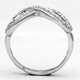 3W503 - Rhodium Brass Ring with AAA Grade CZ in Clear - Alamode - Flyclothing LLC