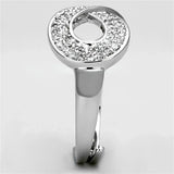 3W503 - Rhodium Brass Ring with AAA Grade CZ in Clear - Alamode - Flyclothing LLC