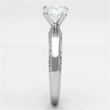 3W504 - Rhodium Brass Ring with AAA Grade CZ in Clear - Alamode - Flyclothing LLC