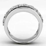 3W513 - Rhodium Brass Ring with AAA Grade CZ in Black Diamond - Alamode - Flyclothing LLC