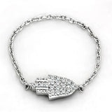 3W515 - Rhodium Brass Ring with AAA Grade CZ in Clear - Alamode - Flyclothing LLC