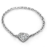3W518 - Rhodium Brass Ring with AAA Grade CZ in Clear - Alamode - Flyclothing LLC