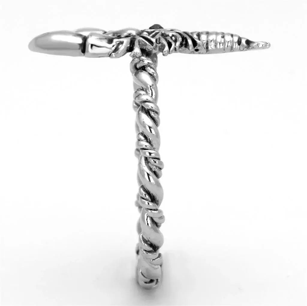 3W563 - Rhodium Brass Ring with Top Grade Crystal in Siam - Alamode - Flyclothing LLC