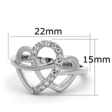 3W569 - Rhodium Brass Ring with AAA Grade CZ in Clear - Alamode - Flyclothing LLC