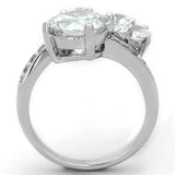 3W576 - Rhodium Brass Ring with AAA Grade CZ in Clear - Alamode - Flyclothing LLC