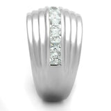 3W588 - Rhodium Brass Ring with AAA Grade CZ in Clear - Alamode - Flyclothing LLC