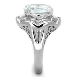 3W589 - Rhodium Brass Ring with AAA Grade CZ in Clear - Alamode - Flyclothing LLC
