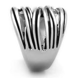3W596 - Rhodium Brass Ring with Epoxy in Jet - Alamode - Flyclothing LLC