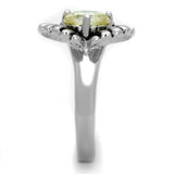 3W598 - Rhodium Brass Ring with AAA Grade CZ in Citrine Yellow - Alamode - Flyclothing LLC