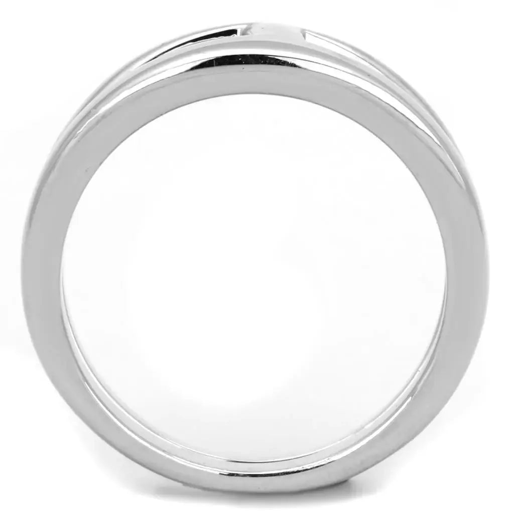 3W603 - Rhodium Brass Ring with No Stone - Alamode - Flyclothing LLC