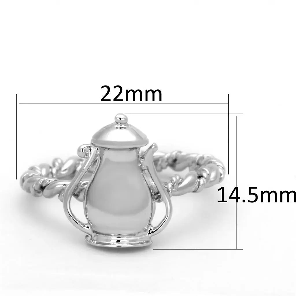 3W607 - Rhodium Brass Ring with No Stone - Alamode - Flyclothing LLC