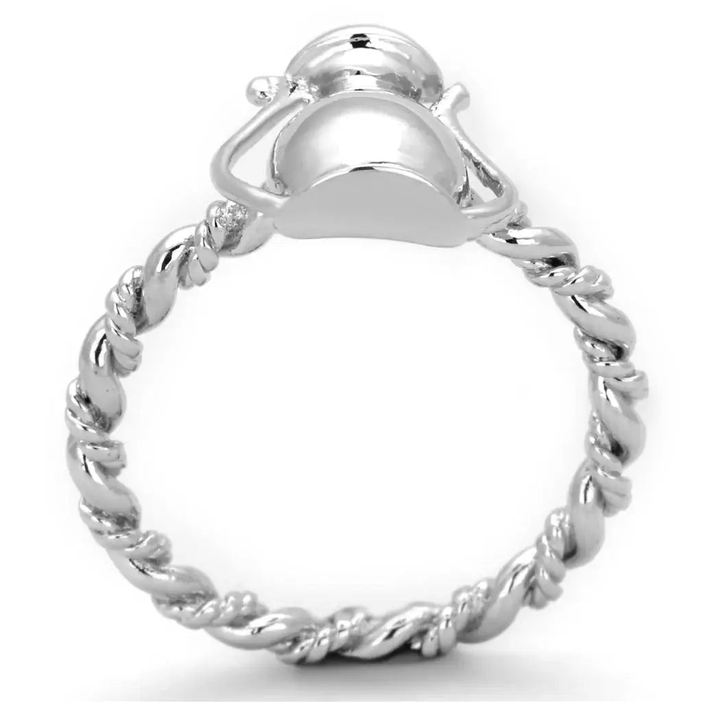 3W607 - Rhodium Brass Ring with No Stone - Alamode - Flyclothing LLC