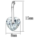 3W612 - Rhodium Brass Earrings with AAA Grade CZ in Clear - Alamode - Flyclothing LLC