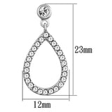 3W617 - Rhodium Brass Earrings with Top Grade Crystal in Clear - Alamode - Flyclothing LLC
