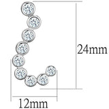 3W624 - Rhodium Brass Earrings with AAA Grade CZ  in Clear - Alamode