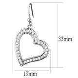 3W628 - Rhodium Brass Earrings with AAA Grade CZ  in Clear - Alamode