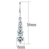 3W633 - Rhodium Brass Earrings with AAA Grade CZ in Clear - Alamode - Flyclothing LLC