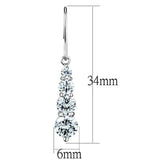3W633 - Rhodium Brass Earrings with AAA Grade CZ  in Clear - Alamode