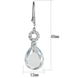 3W634 - Rhodium Brass Earrings with AAA Grade CZ in Clear - Alamode - Flyclothing LLC