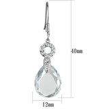 3W634 - Rhodium Brass Earrings with AAA Grade CZ  in Clear - Alamode