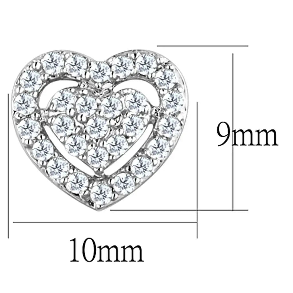 3W636 - Rhodium Brass Earrings with AAA Grade CZ in Clear - Alamode - Flyclothing LLC