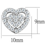 3W636 - Rhodium Brass Earrings with AAA Grade CZ in Clear - Alamode - Flyclothing LLC