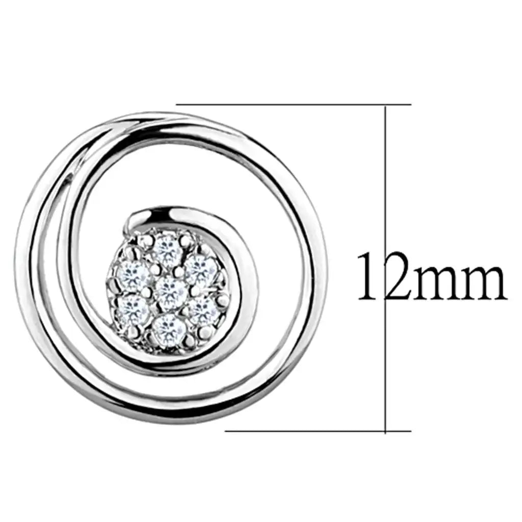 3W638 - Rhodium Brass Earrings with AAA Grade CZ in Clear - Alamode - Flyclothing LLC