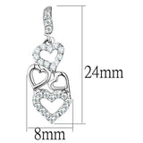 3W640 - Rhodium Brass Earrings with AAA Grade CZ in Clear - Alamode - Flyclothing LLC