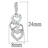 3W640 - Rhodium Brass Earrings with AAA Grade CZ  in Clear - Alamode