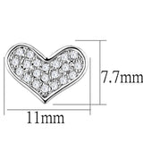 3W645 - Rhodium Brass Earrings with AAA Grade CZ in Clear - Alamode - Flyclothing LLC