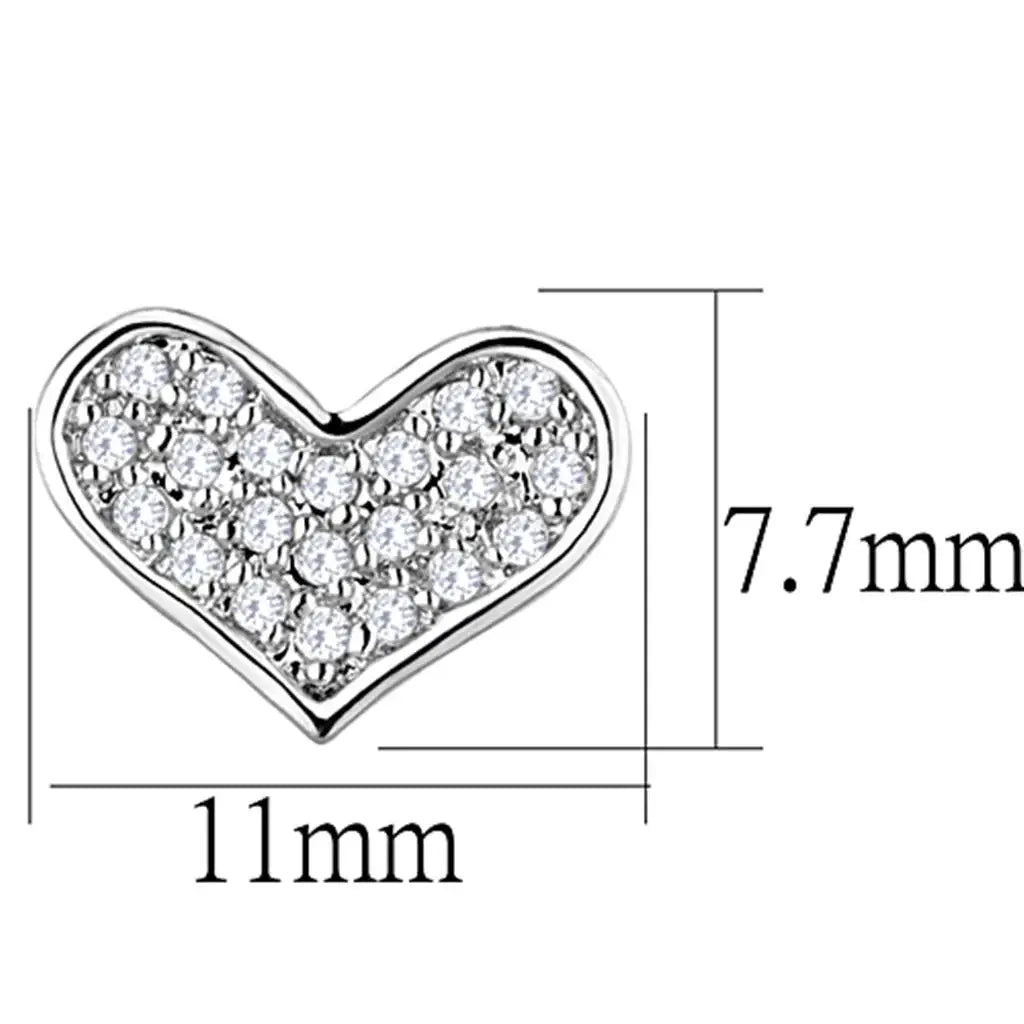 3W645 - Rhodium Brass Earrings with AAA Grade CZ in Clear - Alamode - Flyclothing LLC